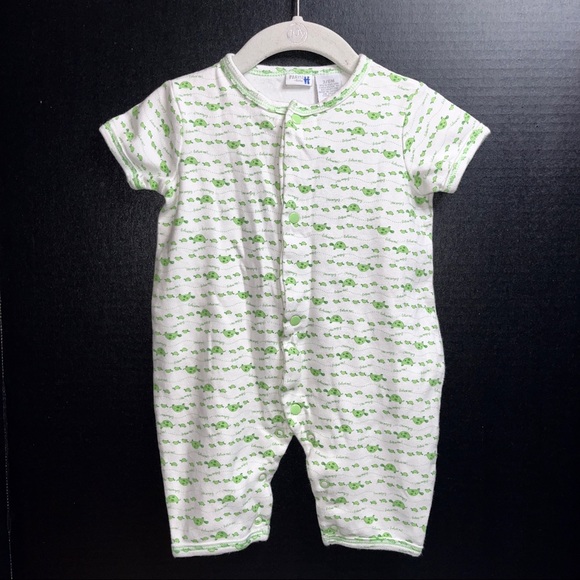 🐢 Parisian BeBe 2 piece set, white background with green turtles, 100% cotton - Picture 3 of 16